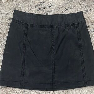 Free People Classic Black Leather Skirt size XS